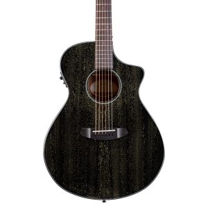 Breedlove ECO Rainforest S Concert CE Acoustic Electric Guitar Black Gold African Mahogany
