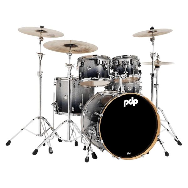 PDP Concept Maple 5 Piece Shell Pack Silver To Black Fade