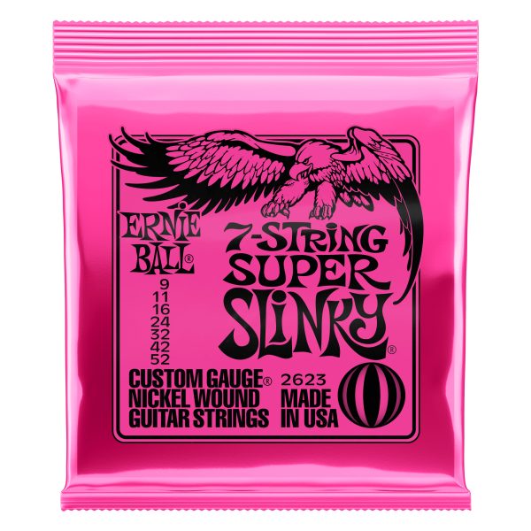 Ernie Ball Super Slinky Nickel Wound 7-String Electric Guitar Strings 09-52 Gauge