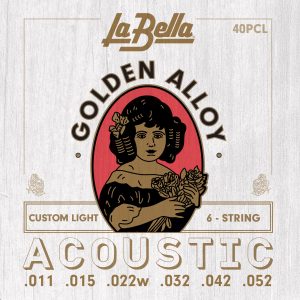La Bella Golden Alloy Acoustic Guitar Strings 11-52 Gauge