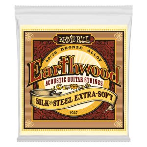 Ernie Ball Earthwood Extra Soft 80/20 Bronze Silk & Steel Acoustic Guitar Strings 10-50 Gauge