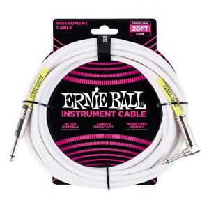 Ernie Ball Classic Instrument Cable Straight/Angle 20ft White