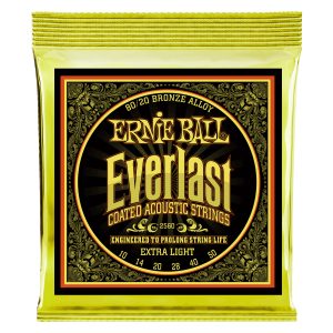 Ernie Ball Everlast Extra Light Coated 80/20 Bronze Acoustic Guitar Strings 10-50 Gauge