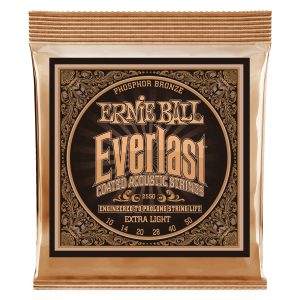 Ernie Ball Everlast Extra Light Coated Phosphor Bronze Acoustic Guitar Strings 10-50 Gauge
