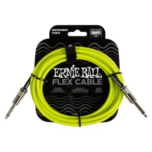 Ernie Ball Flex Instrument Cable Straight/Straight 10ft Green