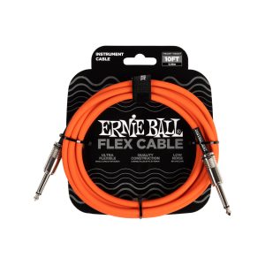 Ernie Ball Flex Instrument Cable Straight/Straight 10ft Orange