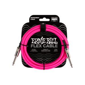 Ernie Ball Flex Instrument Cable Straight/Straight 10ft Pink