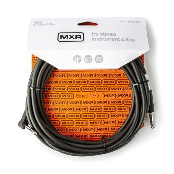 MXR TRS Stereo Instrument Cable Right/Straight 20ft Black